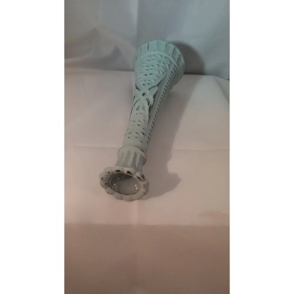 Shabby-chic‎ Chalk painted single stem floral glass vase